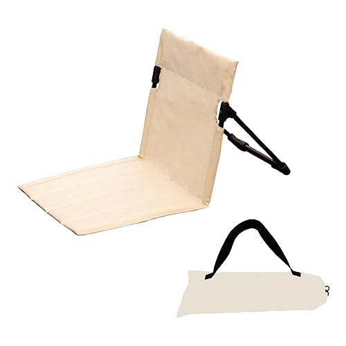 harayaa Cojín para Asientos de Playa con Bolsa de Transporte Cojín Acolchado Cojín para Silla Plegable Silla de Piso con Respaldo para Patio Mochilero Césped, Khaki