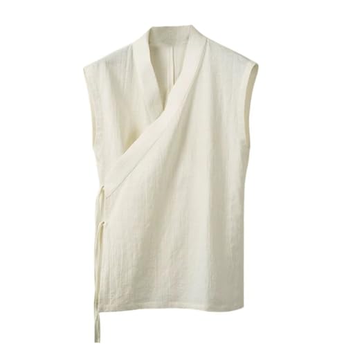 Gilet de hanfu pour homme en coton et lin haut de gamme