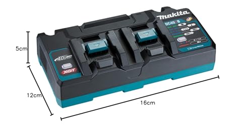 Makita 191N14-5 DC40RB 40V Max Li-ion XGT Twin Port Charger, Black, 176 mm - Image 2