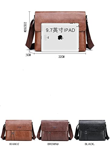 Bolsas de viagem masculinas bolsas de ombro de couro bolsas tote masculinas bolsas unissex (marrom)