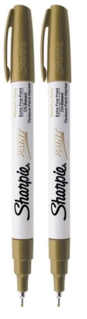 Sharpie 35532 Gold Paint Marker, Oil Based Ink, Extra Fine Point, Pack of 2