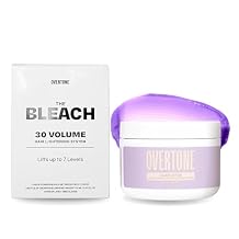 Overtone Color Depositing Semi-Permanent Hair Dye Conditioner - 8 oz For Natural & Color-Treated Hair, The Bleach 30 Volume Hair Lightening Kit - Professional-Grade Included - Pastel Purple