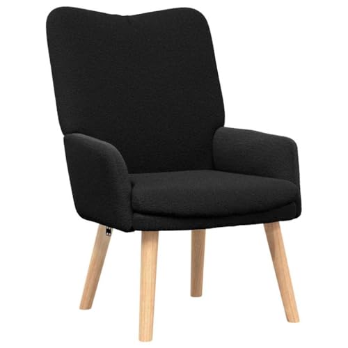 vidaXL Sillón Negro Elegante Relajarse con Acolchado Suave | Estructura de Madera Resistente | Diseño Ergonómico y Cómodo | Ideal para Sala de Estar y Lounge | Integración Fluida con Decoración