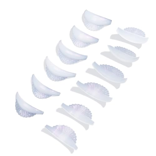 PERMANIA Wimpernlifting Pads, 12 Stück Silikon-Wimpernlift-Pads im Muschelstil, Selbstklebende Wimpern-Perming-Pads, Wiederverwendbares Wimpernlifting Zubehör für Salon und Zuhause - Transparent
