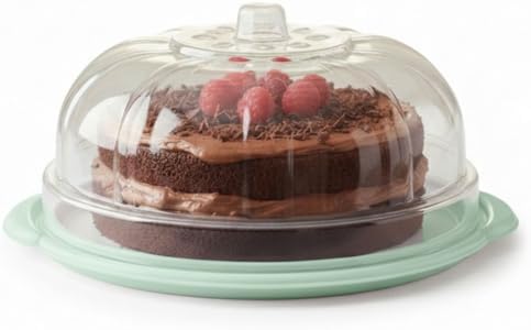 Boleira Plástica Grande com Tampa Transparente Gold e Base Colori...