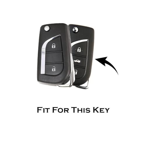 Image of BKN Luxury Metal Soft Car Key Cover Shell with Keychain & Full Protection Compatible with Toyota Corolla | Altis | Innova Crysta 3 Button Flip Key Cover