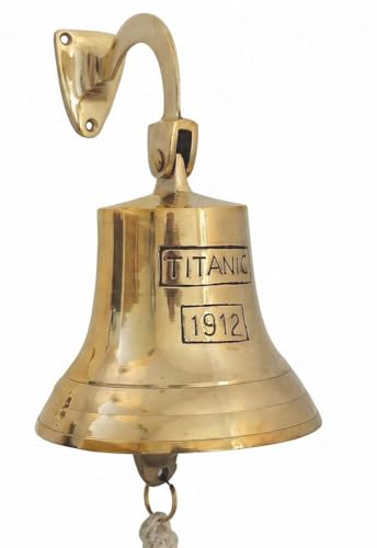 zeitzone Titanic 1912 Cloche de bateau en laiton nostalgie maritime 14 cm
