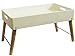 Produktbild Bada Bing Betttablett Mit Griffen Frühstückstablett Klappbar 48 x 31 x 26 cm Weiß Buche Tablett Serviertablett Rand mehr Sicherheit 70