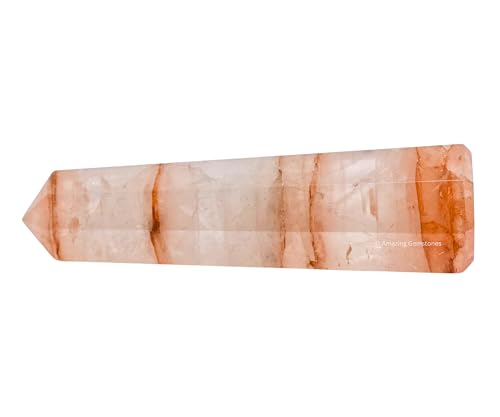 Image of Amazing Gemstone Red Hematoid Quartz Crystal Towers - Natural Healing Crystal Point Obelisk for Reiki Healing and Crystal Grid (2 inch to 3 inch INCH)