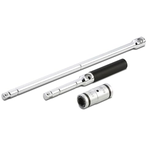 Steel Vision 1/2" Drive Universal Lug Wrench, 4-in-1 Metric Socket Set (17mm, 19mm, 21mm, 23mm), Heavy Duty Telescopic Tire Wrench with T-Bar, Non-Slip Handle for Cars, Trucks, and RVs Cover