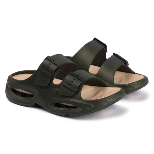 DUCKINS Men’s EVA Foam Flip Flops Slippers Green Olive - Image 7