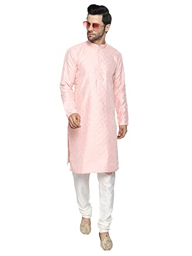 Image of Uri and MacKenzie Embroidery Silk Men's Kurta Pyjama Set