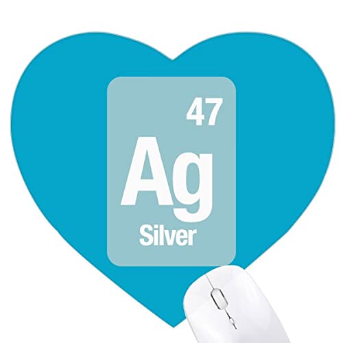Tapis de souris Ag argent science en forme de cœur pour bureau