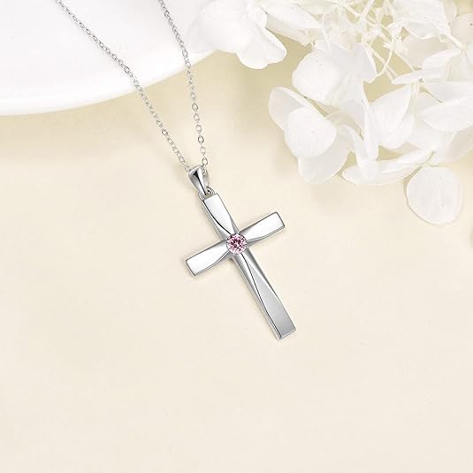 Collier croix en argent 925 pendentif géométrique de qualité - 3