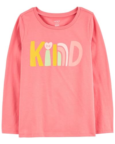 Carter's Girls Be Kind Graphic Long Sleeve T-Shirt, Pink, 10