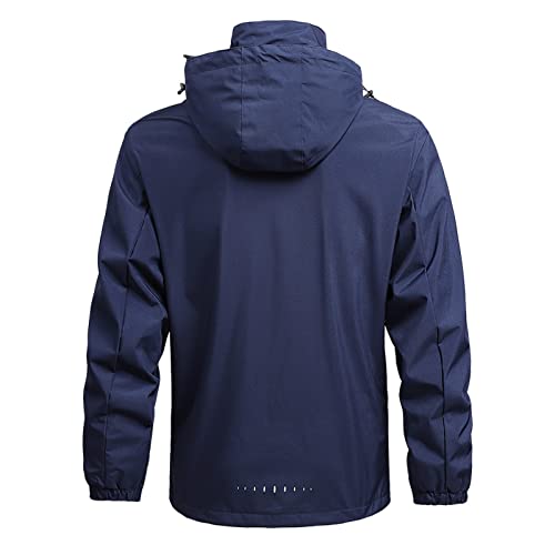Men's Track Jackets Tactical Jacket Windbreaker Rain Jacket Winter Jacket Lightweight Water Resistant Coats Outwear(Dark Blue,Xxxl) #TOP3