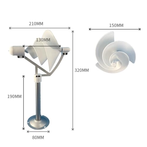 Generatore eolico verticale a micro turbina LED da 10 W per uso domestico - Unità di energia rinnovabile compatta, 1 pezzo