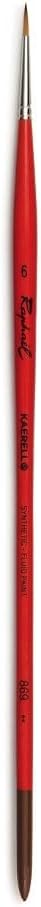 RaphaelKaerell Long Handle Oil & Acrylic Brush, Round, 6, Natural