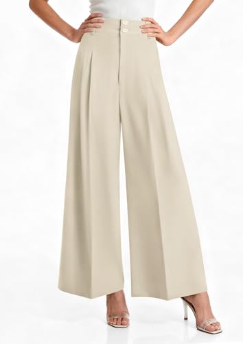 Image of PRETTYGARDEN Women's High Waisted Wide Leg Dress Pants
