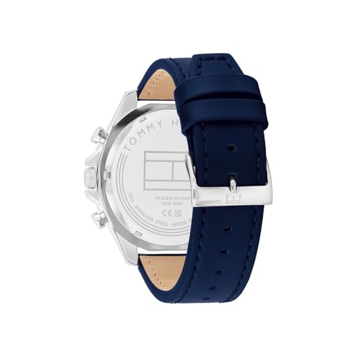 Image of Tommy Hilfiger Quartz Analog with Blue Dial Blue Leather Strap Watch for Men - TH1792165