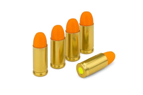 TechStudio3D Lot de 5 cartouches factices rondes en laiton de qualité supérieure de 9 mm, capuchons à encliquetage – Munitions à feu sec pour entraînement – Fabriquées aux États-Unis