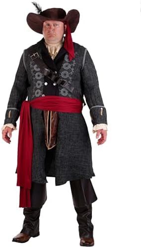 Fun Costumes Adult Blackbeard Pirate Costume Mens, Black High Sea...