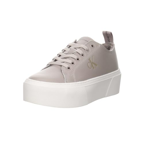 Calvin Klein Jeans Mujer Sneaker con suela cupsole Flatform Low Zapatillas, Beige (Porpoise), 40 EU