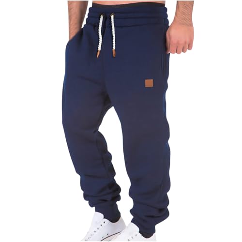 Mens Jogging Casual Cargo Pants Relaxed Fit Drawstring Elastic Waist Workout Athletic Sweatpants with Multi Pockets