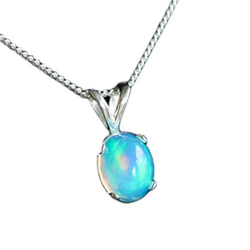 Collier opale éthiopienne naturelle LKBEADS, le cadeau spirituel parfait en argent