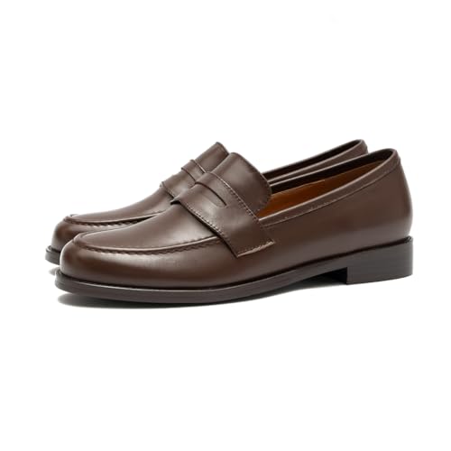 Image of ONEENO Women's Classic Flat Leather Penny Loafer