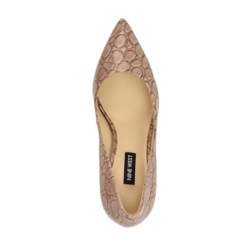 Image of Nine West Women's Fresh Pump, Light Natural Croco Patent 113, 5
