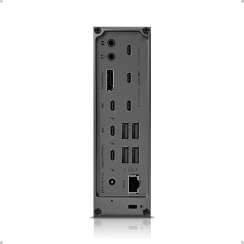 CalDigit TS5 PLUS - Thunderbolt 5 Dock - 20 Port, 10Gb Ethernet, 140W dedicated host Charging, TBT-5 x 3, USB 10Gb/s x10, Dual USB Controllers, Up to Two 8K 60Hz Displays, 1.0m Braided Cable, 330W PSU - 1