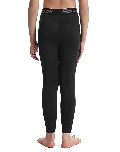 Roadbox Boys Compression Pants, Youth Athletic Sports Legging with Pocket, Base Layer Tights for Kids Running Football4