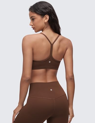 Image of CRZ YOGA Butterluxe Ruched Sports Bras | Light Support, Removable Pads, Yoga, Extremely Soft, Y Back, V Neck, Spaghetti Straps, for Women