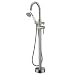 Freestanding Bathtub Faucet Tub Filler Brushed Nickel High Flow Rate 11.9GAL Floor Mounted Faucets with Hand Shower Mount LLGG