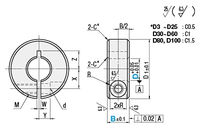Shaft Collars - Slit One Piece Clamp-on 20mm 1pc