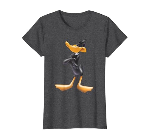 Image of Looney Tunes Daffy Duck Airbrushed T-Shirt, Women, Dark Heather Grey, XX-Large