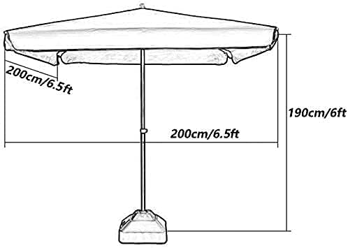 Balcony Parasol Shade Sun Parasol Umbrella Garden Parasols Blue Rectangular Patio Umbrella Outdoor Market Table Umbrella, Perfect For Garden, Yard, Beach Commercial Event Market, Camping (Blue 200cm×