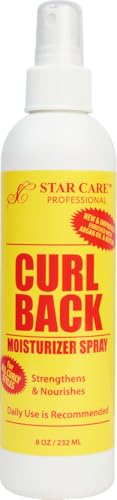 STAR CARE Curl Back Moisturizer Spray - Argan Oil & Biotin Strengthening & Nourishing Hair Mist for Braids Locks Afros & Curly Hair Lightweight Non-Greasy Formula 8oz / 232ml 1 Pack