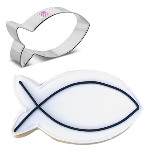 Keksausstecher Fisch Christus Fisch - 10,2 cm für Kommunion, Konfirmation,...