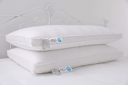 Dami Hotel Collection 100% White Duck Down Sleeping Pillow,800 Filling Power,1 Piece,Cozy Super Soft,600Tc 100% Satin Cotton With Stripe Design (20W*36L) #TOP12