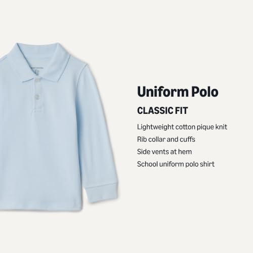 Image of Amazon Essentials Boys and Toddlers' Uniform Long Sleeve Pique Polo Shirt for School Uniform, Multipack