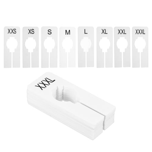 QUARKZMAN Separadores De Ropa 16 Paquetes Separadores Rectangulares Para Armario Etiquetas En Blanco Con 8 Tallas Reutilizables Para Colgar Y Clasificar Ropa Por Talla Blanco