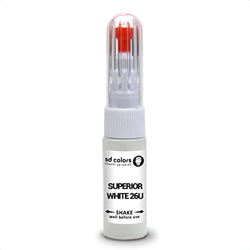SD COLORS SUZUKI - Kit di riparazione per penna da ritocco 26U, colore bianco superiore, 26U, compatibile con Suzuki, 20 ML, colore: bianco superiore