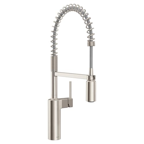 Moen Inara Spot Resist Stainless One-Handle Pre-Rinse Spring Pulldown Kitchen Faucet with Power