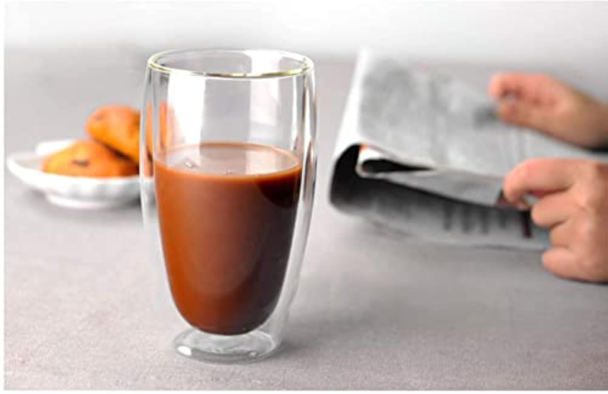 Insulated Double Wall Glasses, 350ml Coffee & Tea Cups