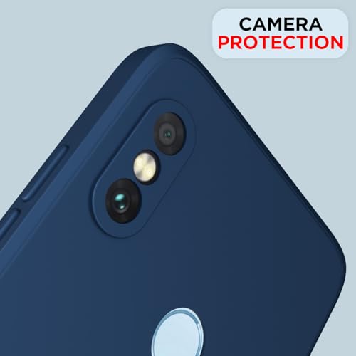Image of Outlouders Back Cover for Redmi Note 5 Pro | Camera Protection | Durable Soft Matte Silicone Bumper Case (Blue)