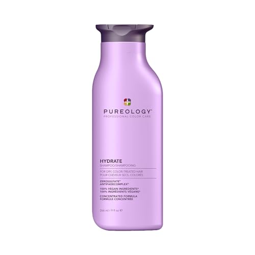 Pureology Hydrate, Moisturising Shampoo, For Medium to Thick Dry, Colour Treated Hair, Vegan Formulas, Sulphate Free, 266ml