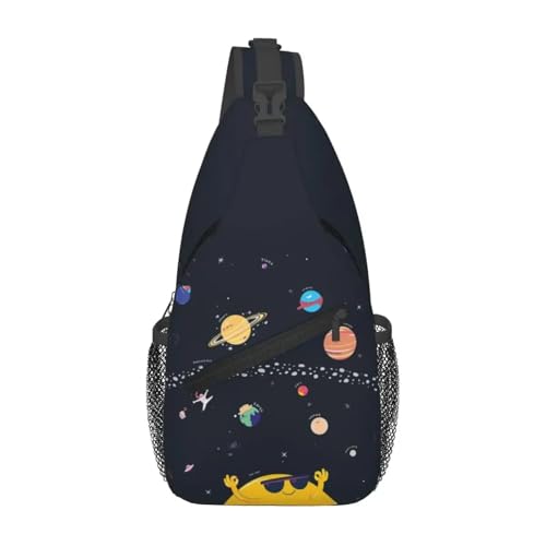 Out of Space Map Brusttasche Herren Sling Crossbody Rucksack Brusttasche Reisen Wandern Tagesrucksack Schultertasche