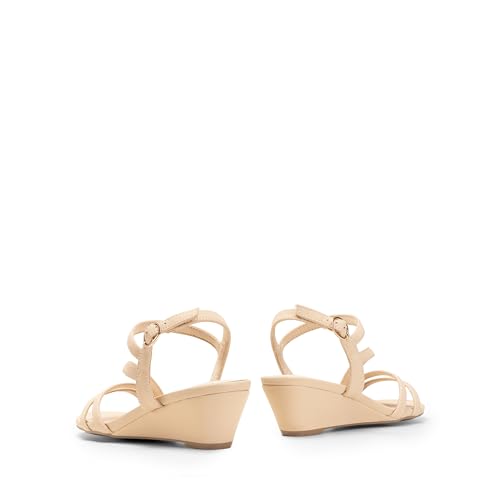 Image of DREAM PAIRS Strappy Wrapped Dressy Wedge Sandals, Comfortable Ankle Strap Open Toe Evening Dress Wedding Dance Summer Shoes